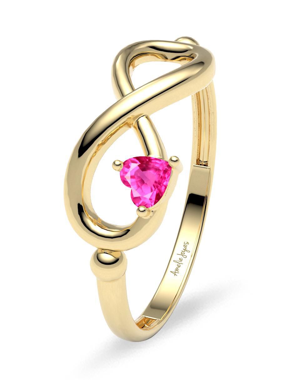 Anillo "de (si aplica)" infinito amelie joyas sin colección sin temática 14 k "de" oro zafiro rosa