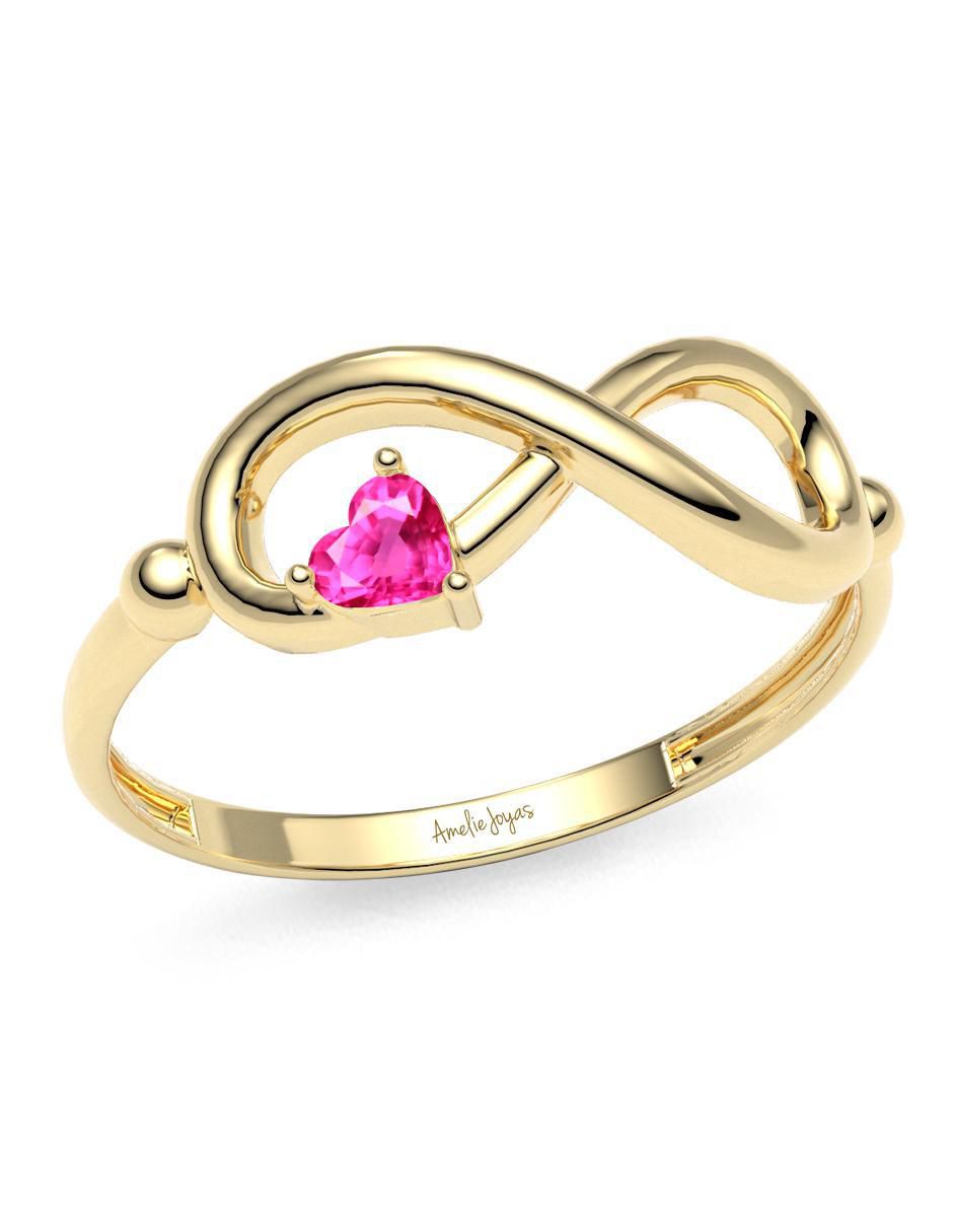 Anillo "de (si aplica)" infinito amelie joyas sin colección sin temática 14 k "de" oro zafiro rosa