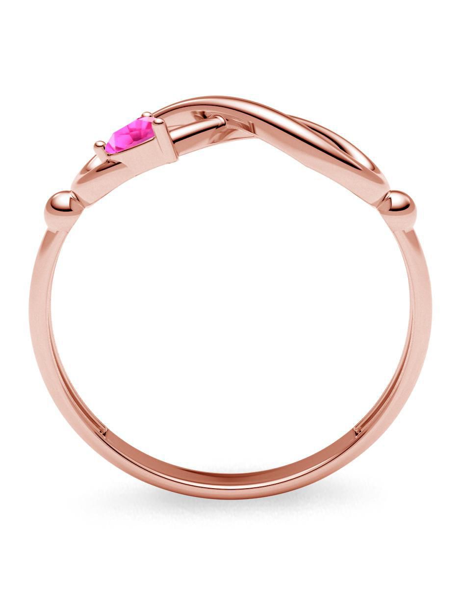 Anillo de infinito 14 k de oro zafiro rosa brillante 4