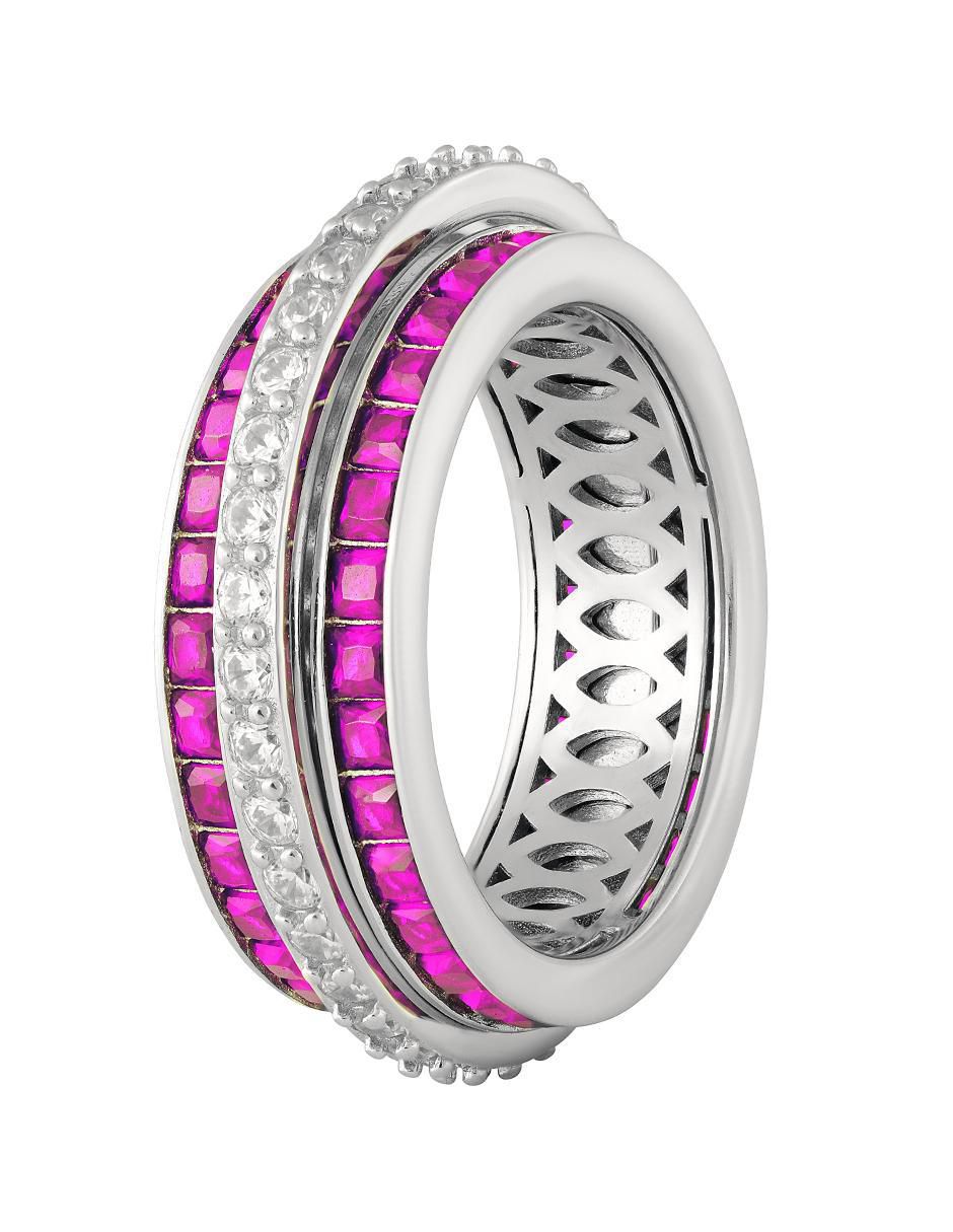 Anillo P 925 de plata rubí brillante 3