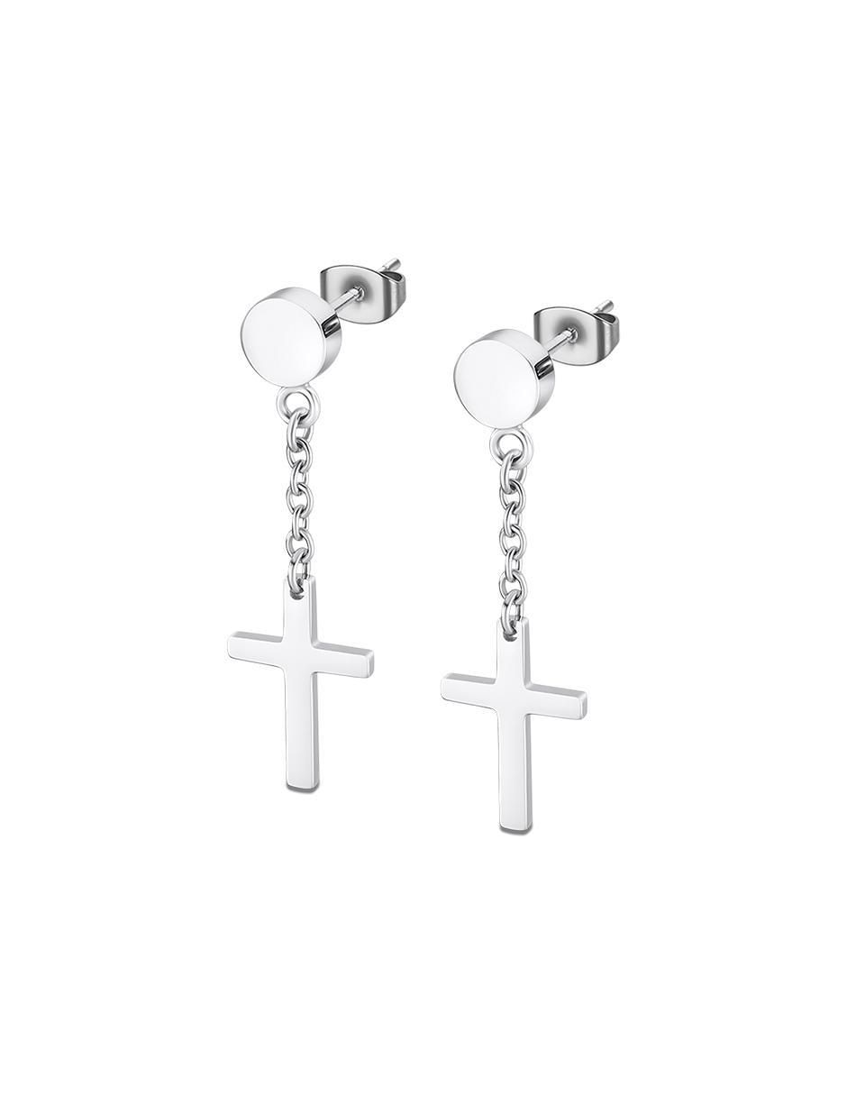 Aretes de cruz con acabado brillante Aretes de cruz con acabado brillante