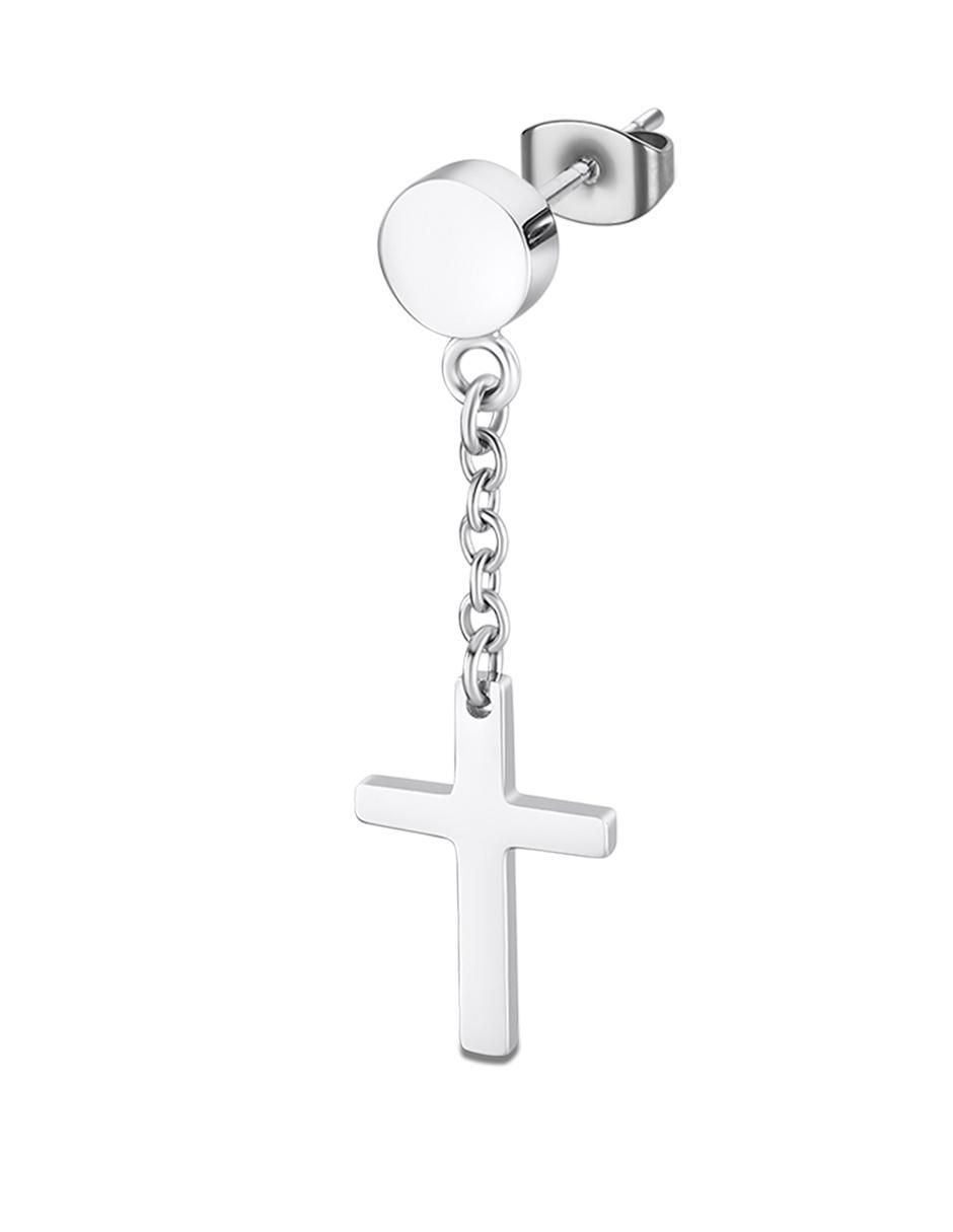 Aretes de cruz con acabado brillante 2