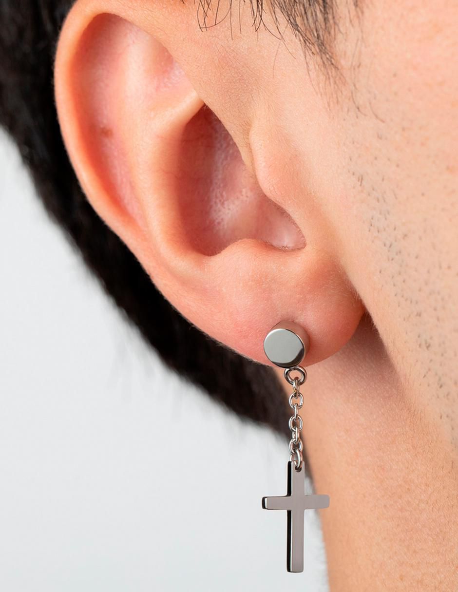 Aretes de cruz con acabado brillante 3