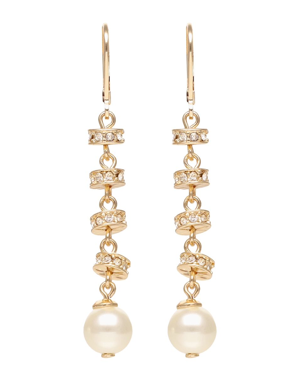 Aretes circulares Paloma con acabado brillante imitación perla 1