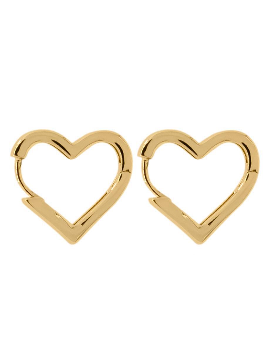 Arracadas de corazón con acabado brillante