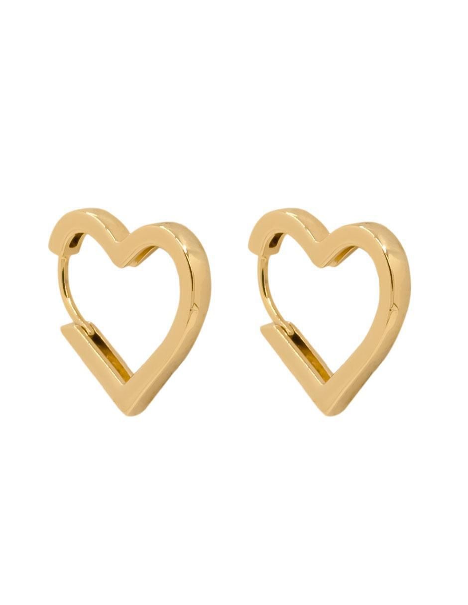 Arracadas de corazón con acabado brillante 3
