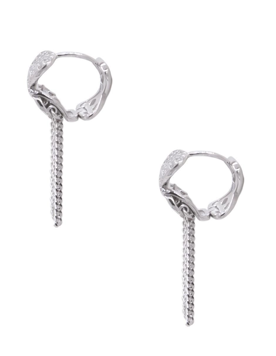 Aretes redondos de plata P 925 con acabado brillante zirconia 3
