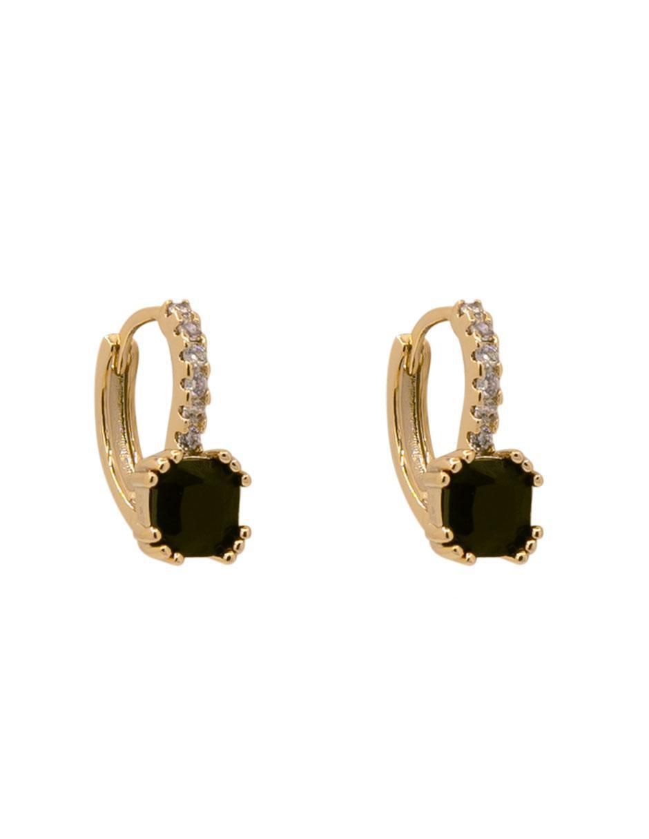 Aretes de círculo con acabado pavé zirconia 2