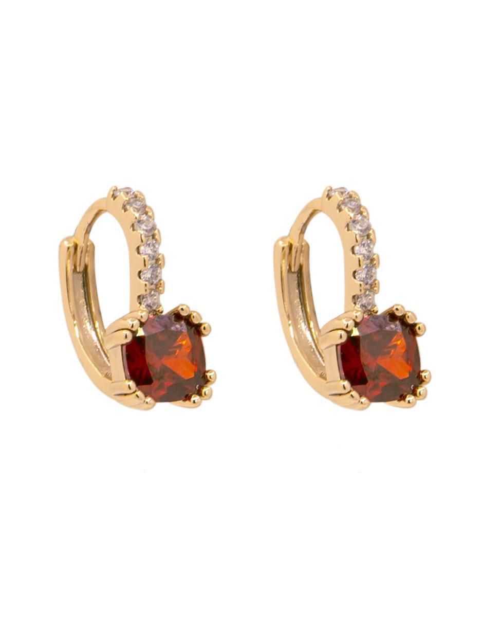 Aretes de círculo con acabado pavé zirconia 3