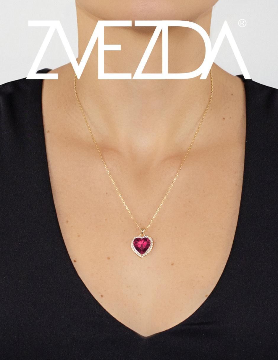 Collar "de (si aplica)" corazón zvezda corazón "de" metal sin kilataje