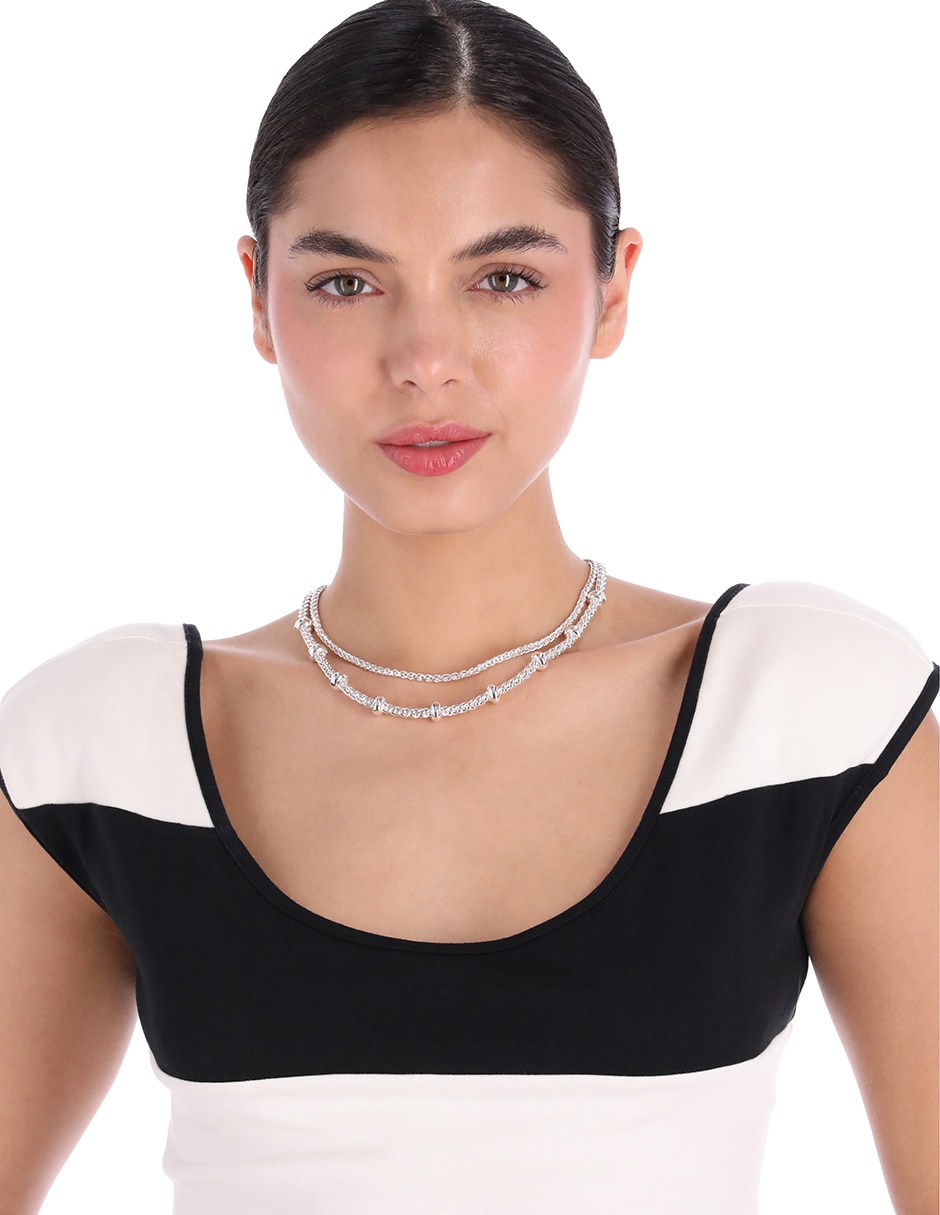 Collar de varios hilos Smooth Silver 3