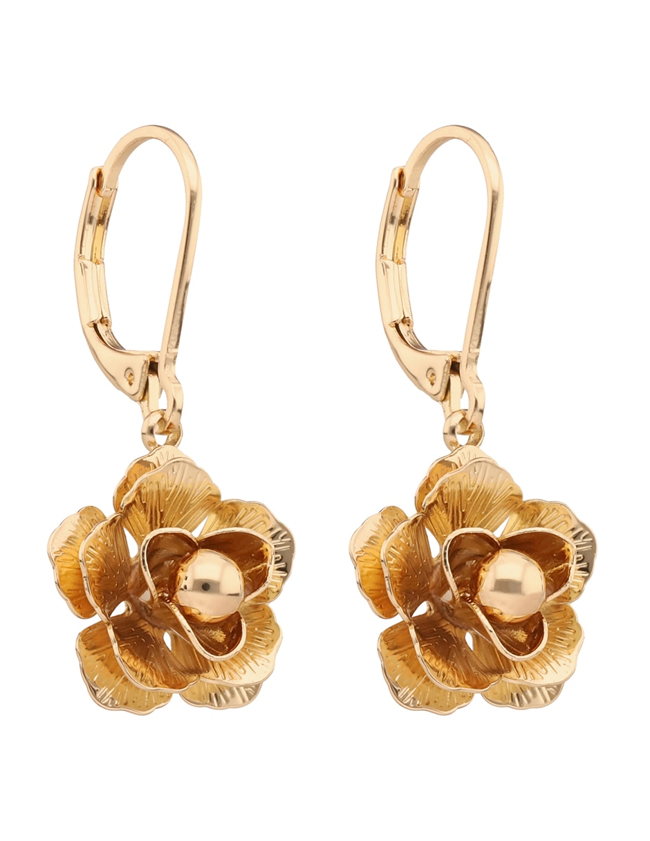 Aretes de flor Basic Metal Ears M2 con acabado brillante