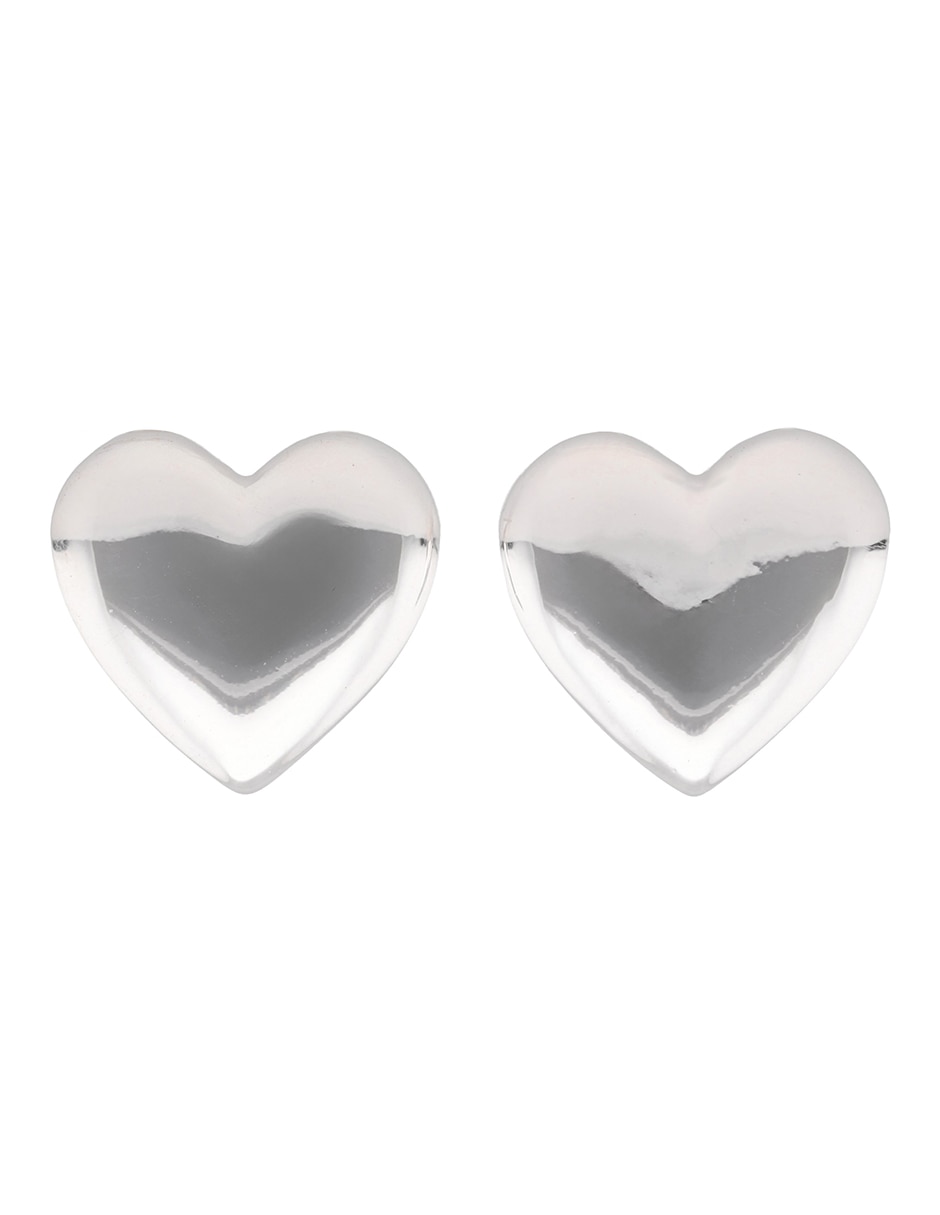 Aretes de corazón con acabado brillante 1
