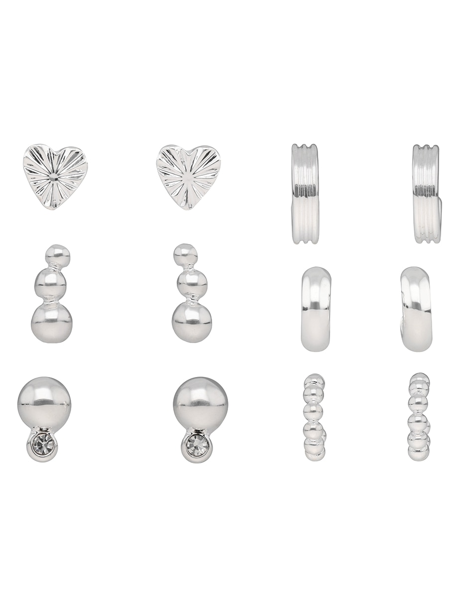 Set de aretes con acabado brillante cristal 1