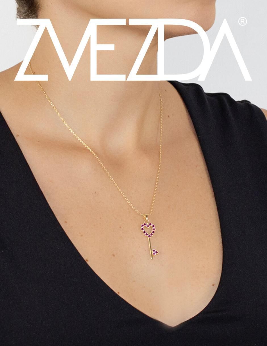 Collar "de (si aplica)" corazón zvezda llave de corazón "de" metal sin kilataje