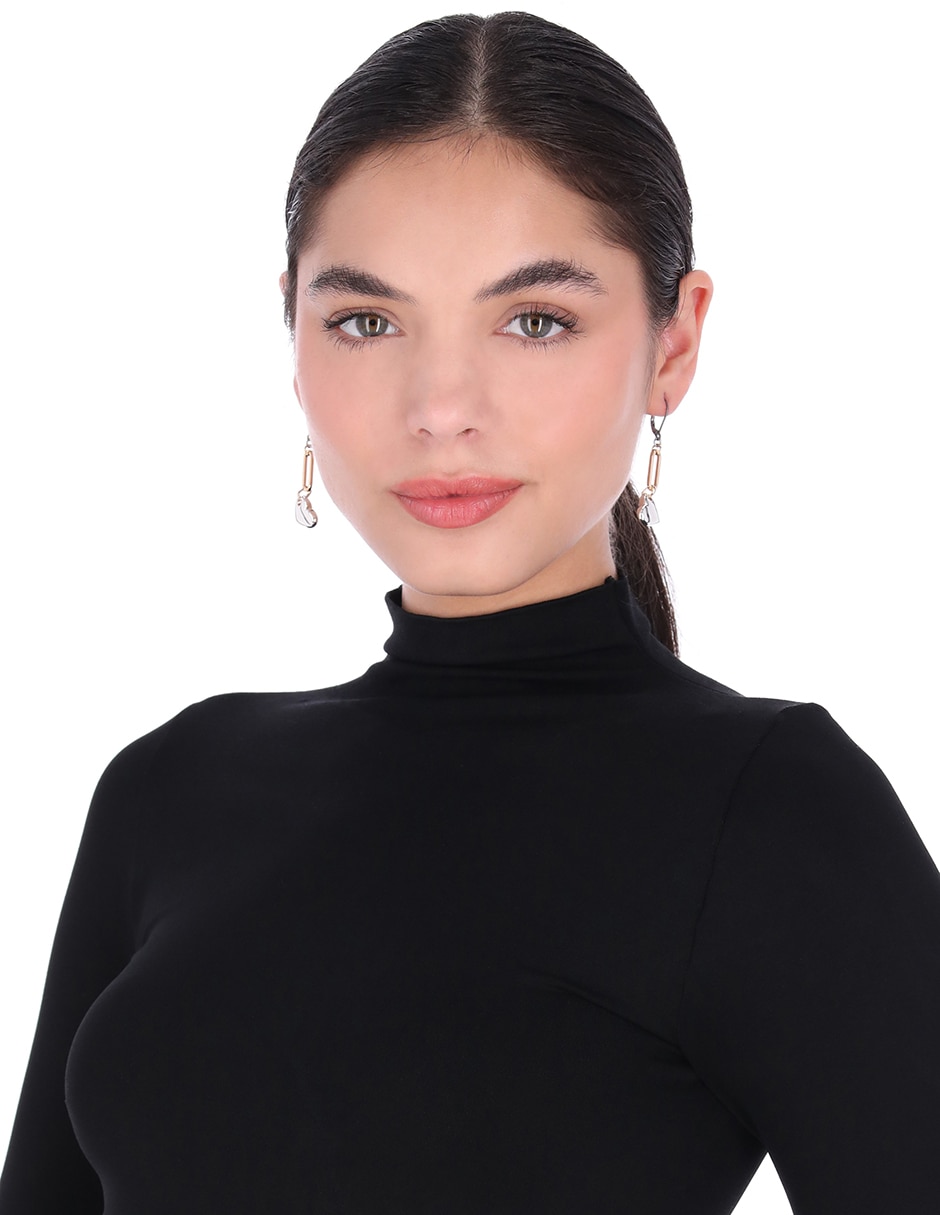 Aretes de corazón Tritone Pear con acabado brillante 3