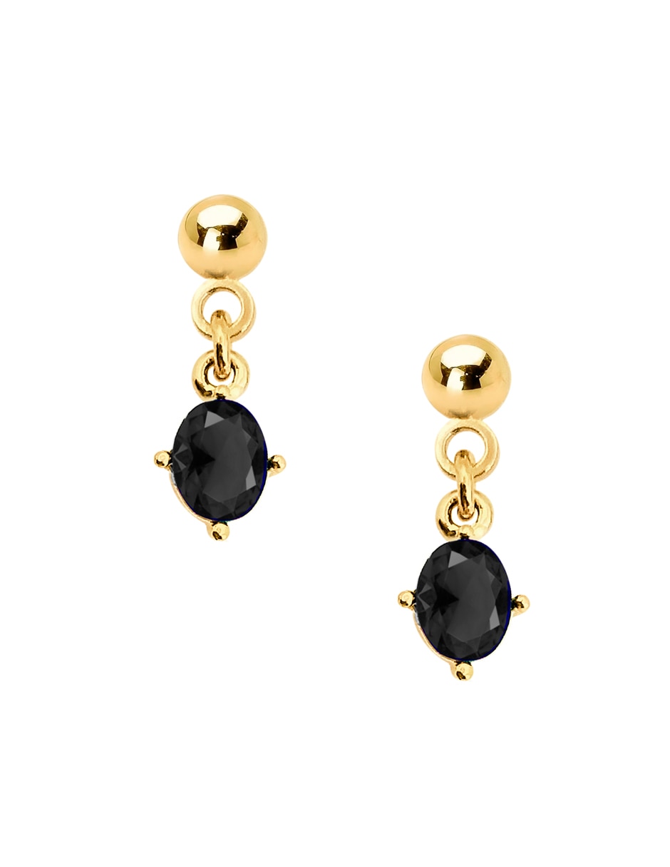 Aretes ovalados con acabado brillante cristal
