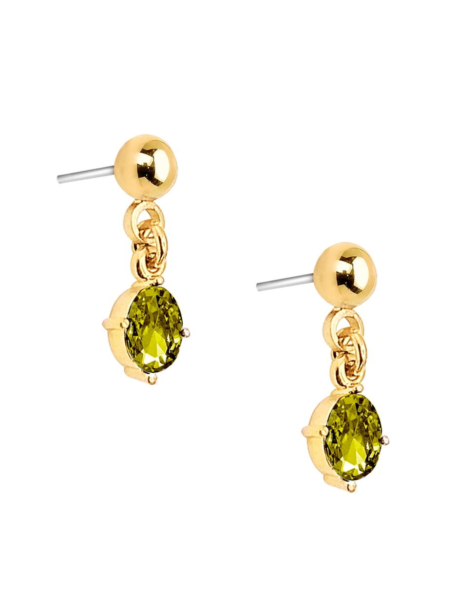 Aretes ovalados con acabado brillante zirconia 2