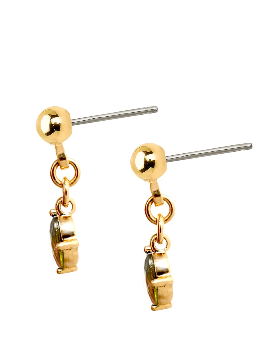 Aretes ovalados con acabado brillante zirconia 3