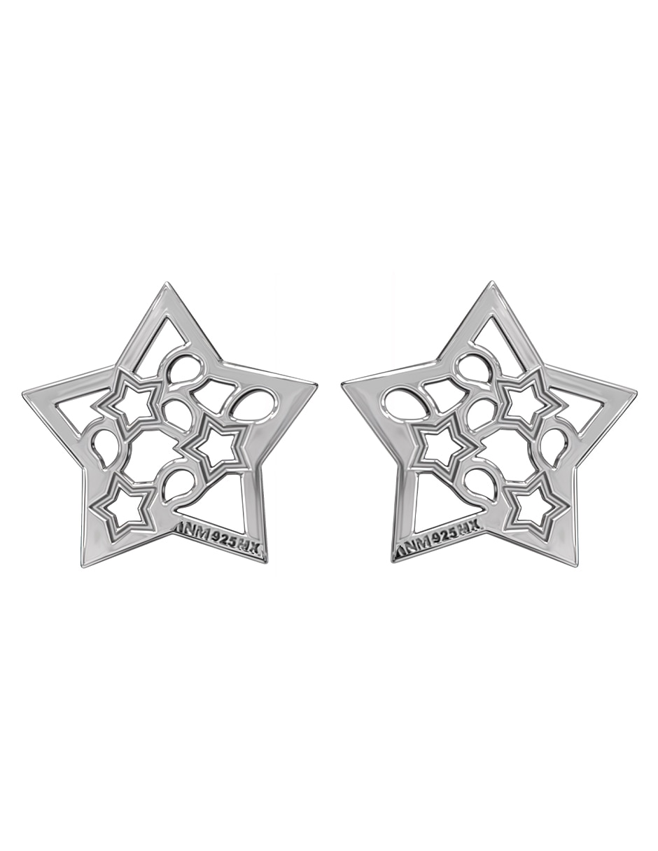 Aretes de estrella Deseos de plata P 925 con acabado brillante Aretes de estrella Deseos de plata P 925 con acabado brillante