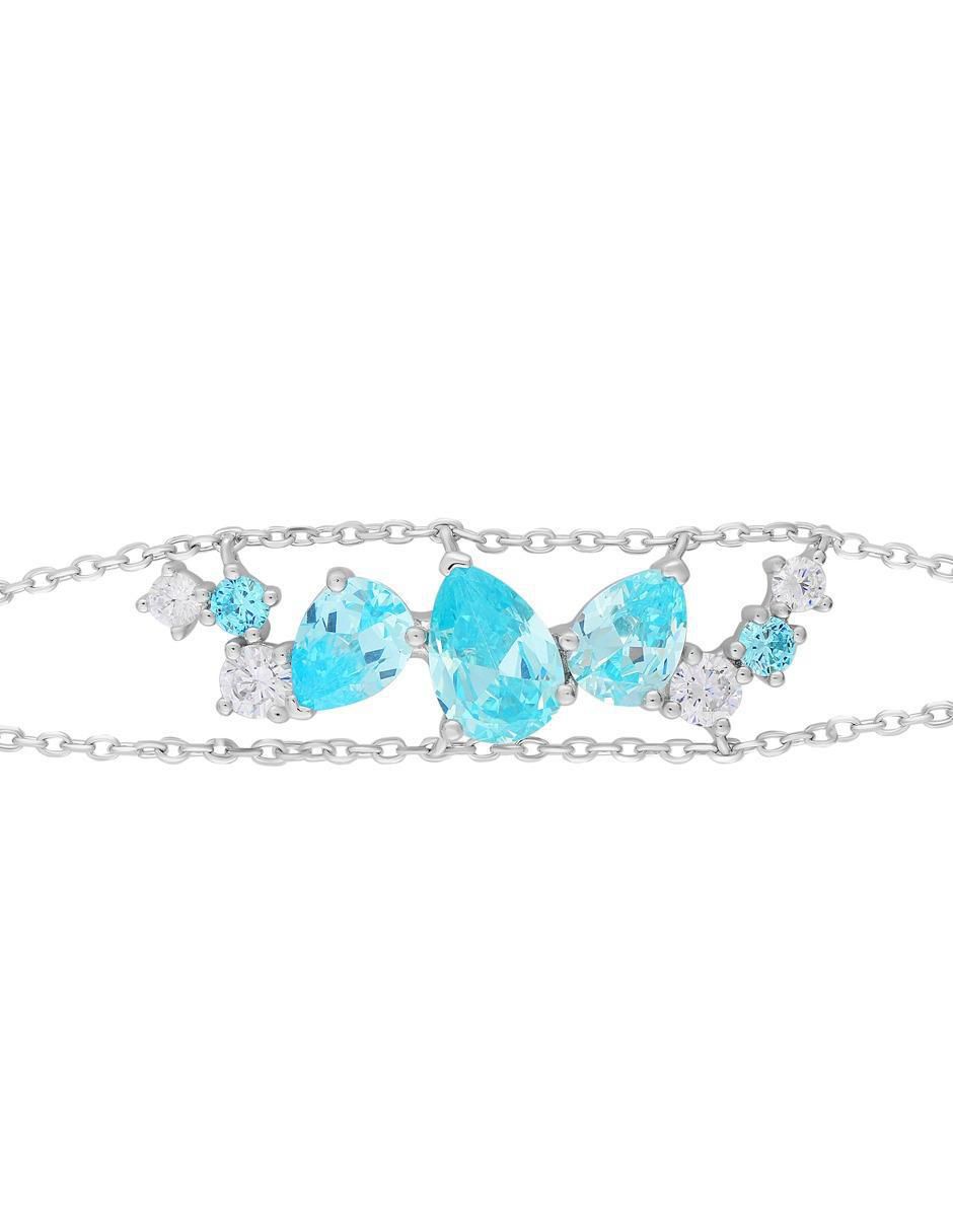 Pulsera de plata con aguamarina p 925 2