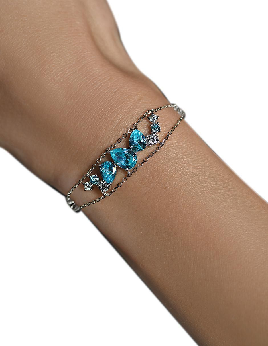 Pulsera de plata con aguamarina p 925 3