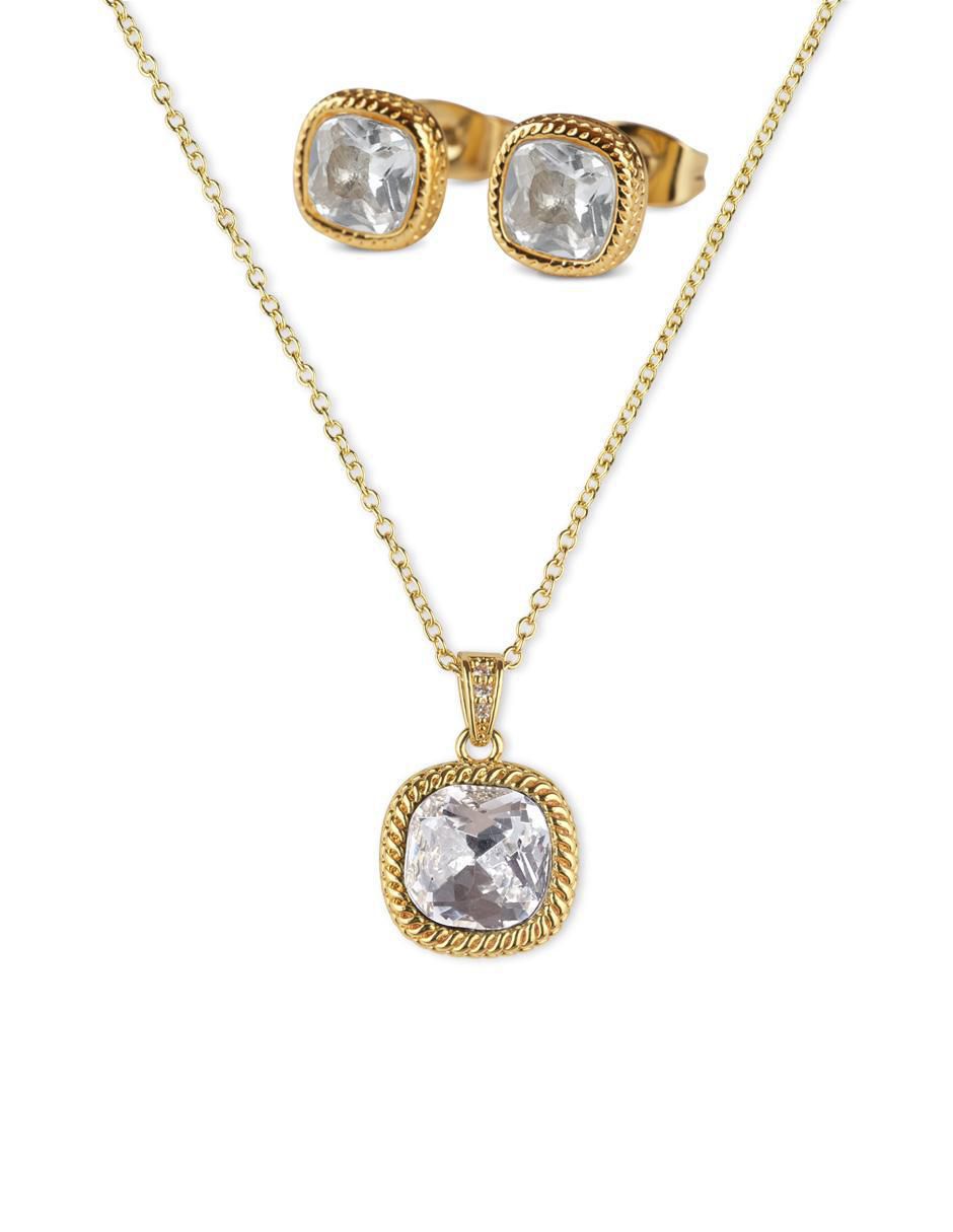 Set de collar y aretes Set Cleo 14 k zirconia cúbica Set de collar y aretes Set Cleo 14 k zirconia cúbica