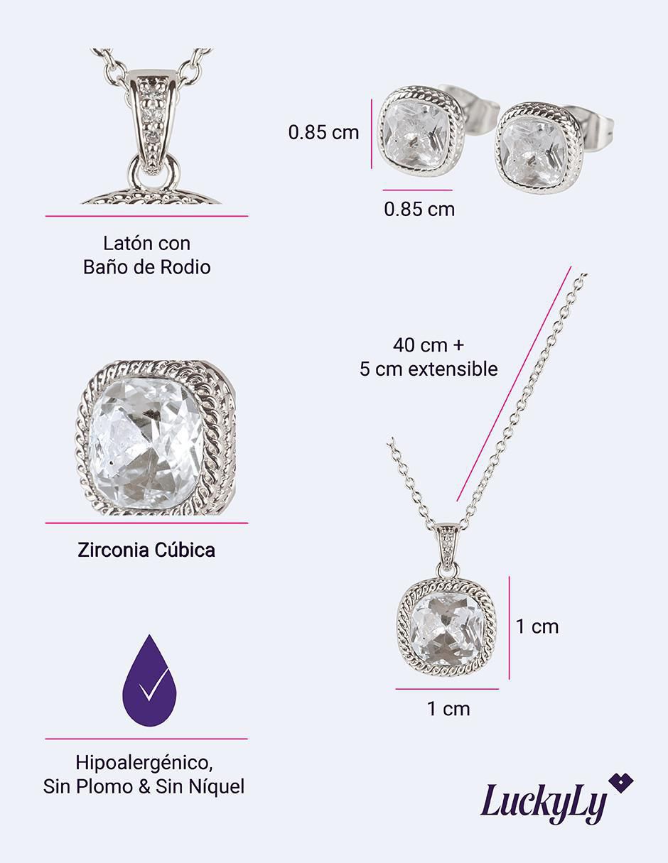 Set de collar y aretes luckyly set cleo sin temática "de" latón 14 k zirconia cúbica