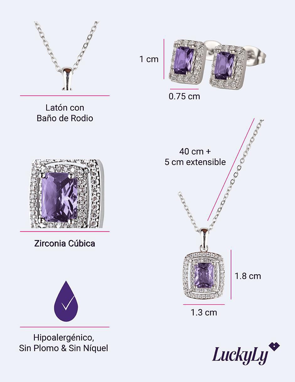 Set de collar y aretes luckyly set elia sin temática "de" latón 14 k zirconia cúbica