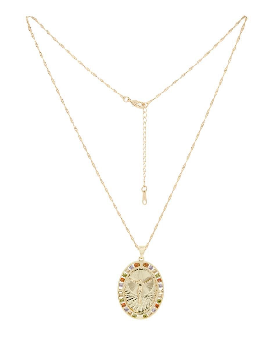 Collar con dije Cristo ovalado