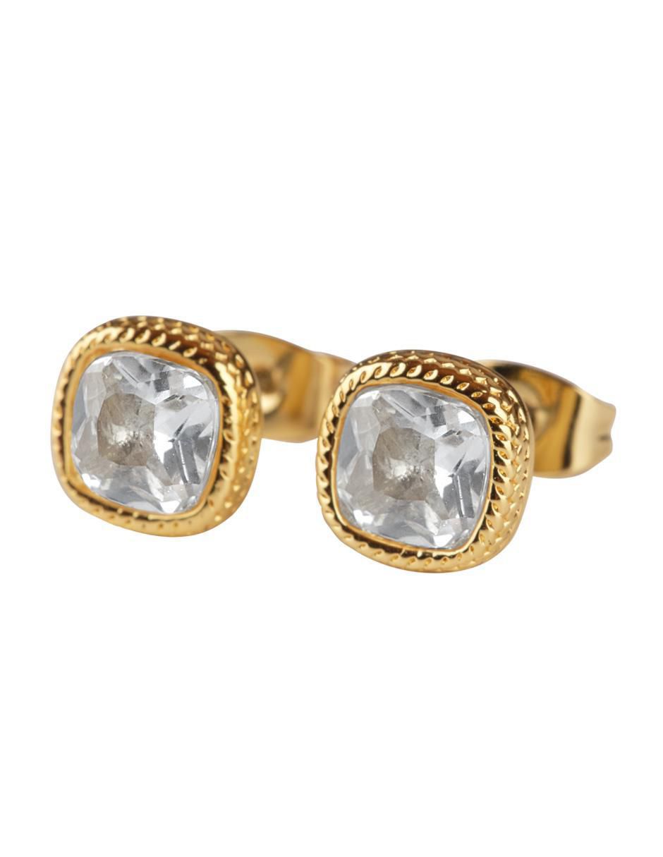 Broqueles cuadrados Cleo con acabado brillante zirconia cúbica Broqueles cuadrados Cleo con acabado brillante zirconia cúbica