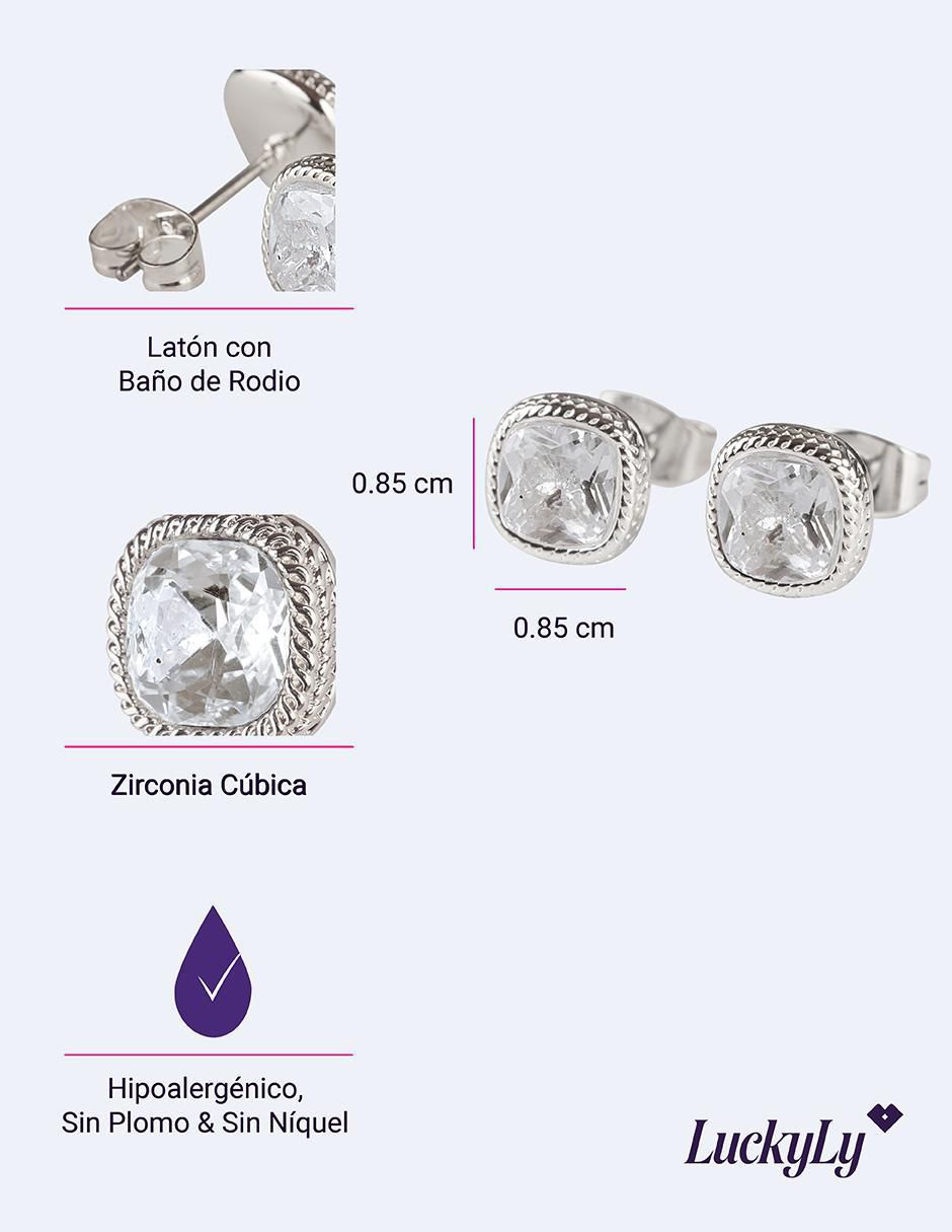 Broqueles "de (si aplica)" cuadrada sin temática luckyly cleo "de" latón 14 k "con acabado" brillante zirconia cúbica