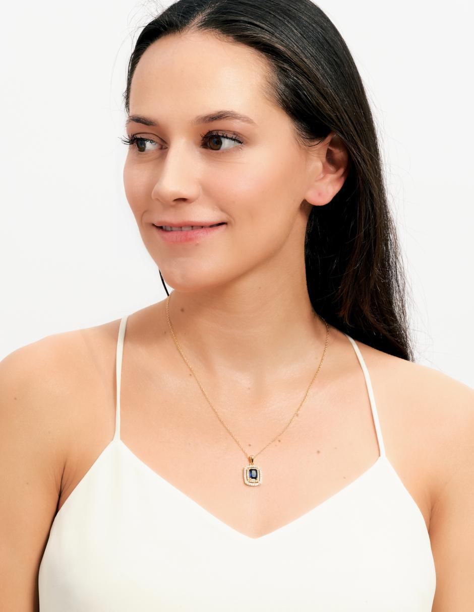 Collar cuadrado Elia de baño de oro 14 K 2