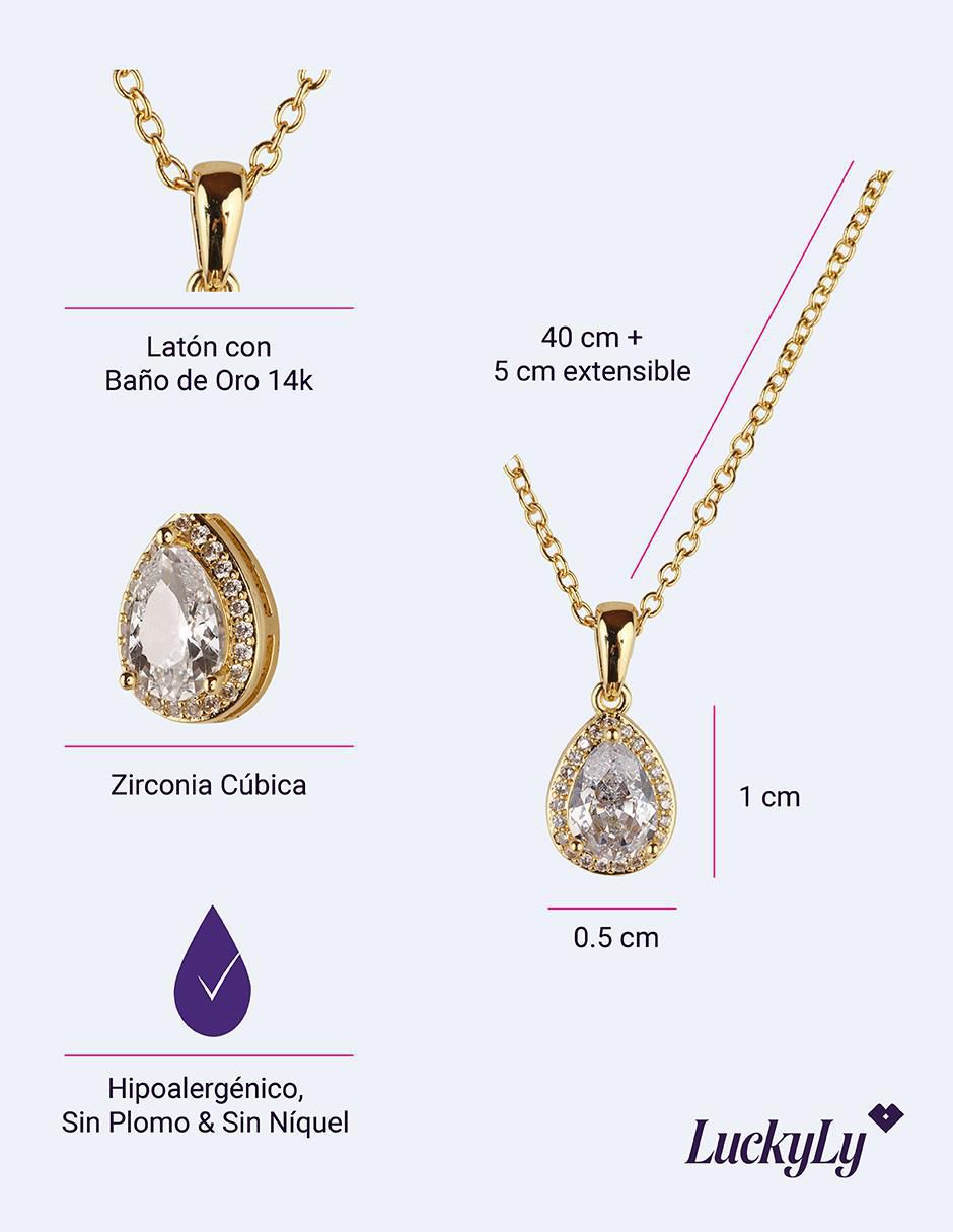 Collar "de (si aplica)" gota luckyly dory "de" latón 14 k
