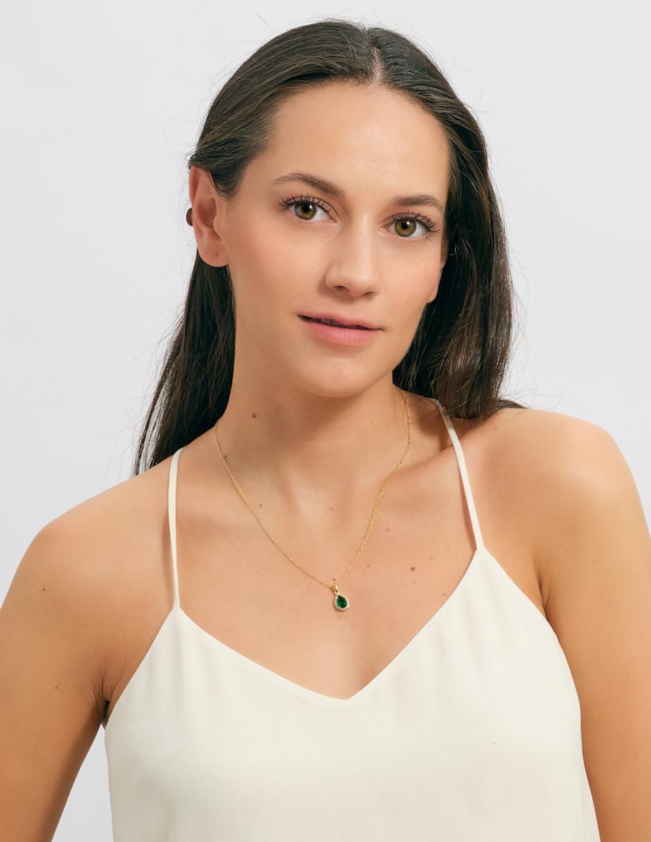 Collar de gota Dory de baño de oro 14 K 2