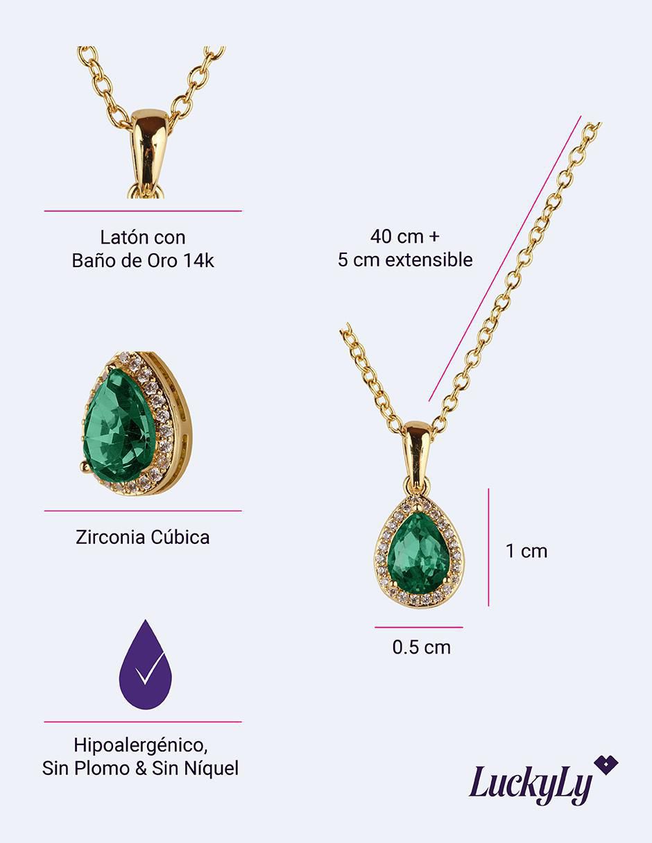 Collar de gota Dory de baño de oro 14 K 5