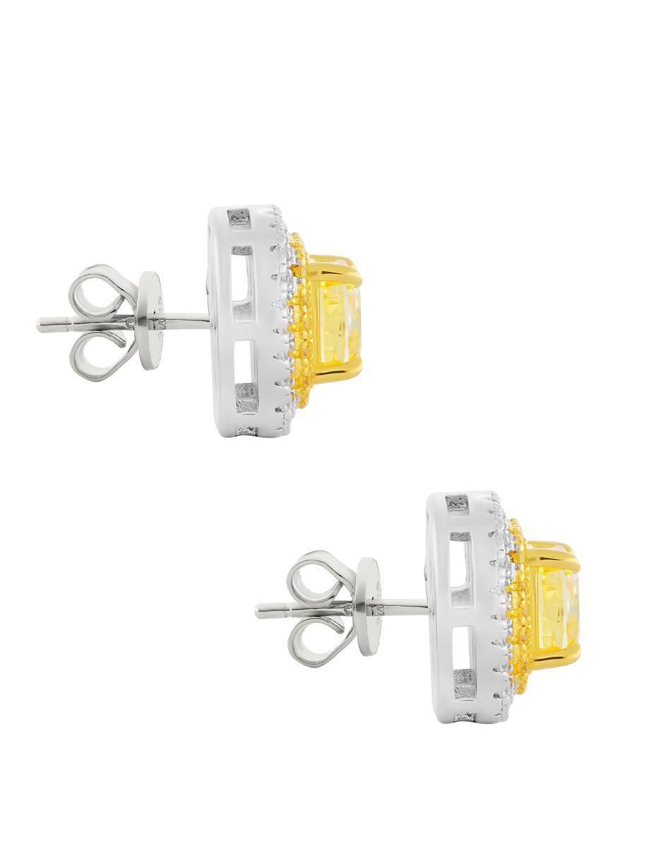 Broqueles cuadrados de plata P 925 con acabado pavé zirconia 3