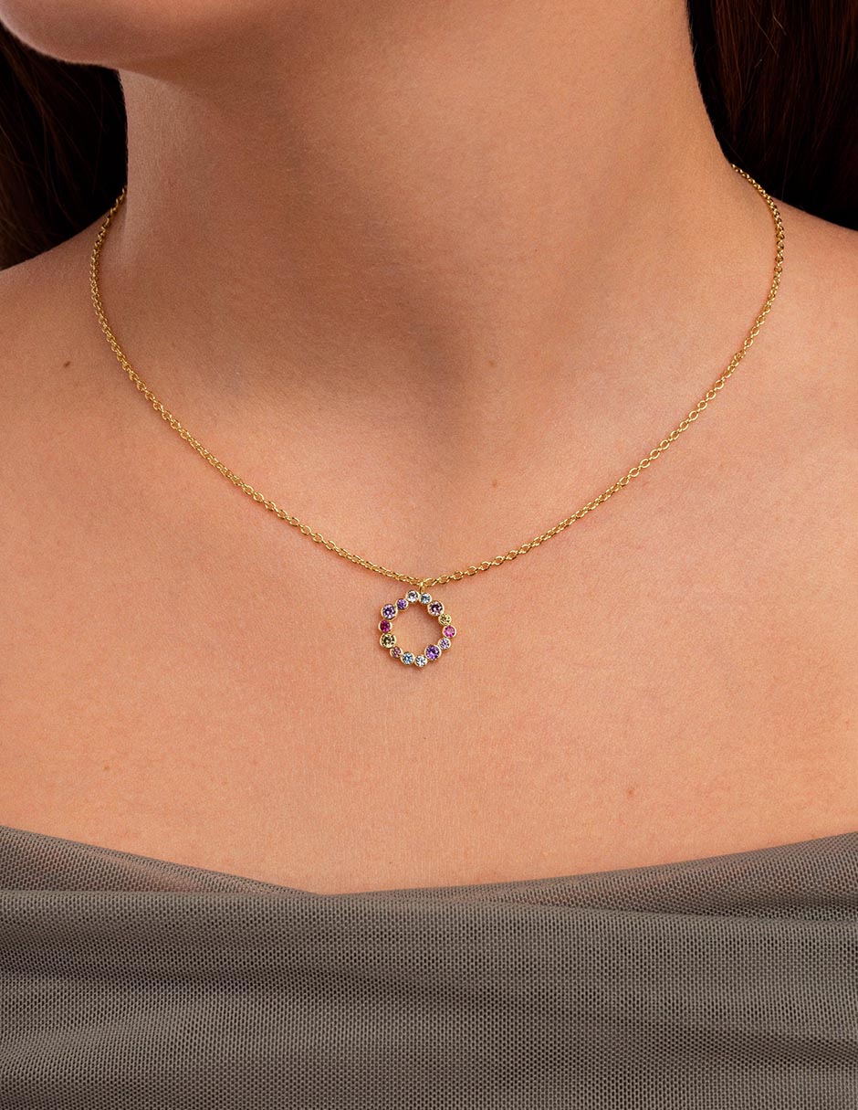 Collar con dije Bubbles de baño de oro 18 K 3