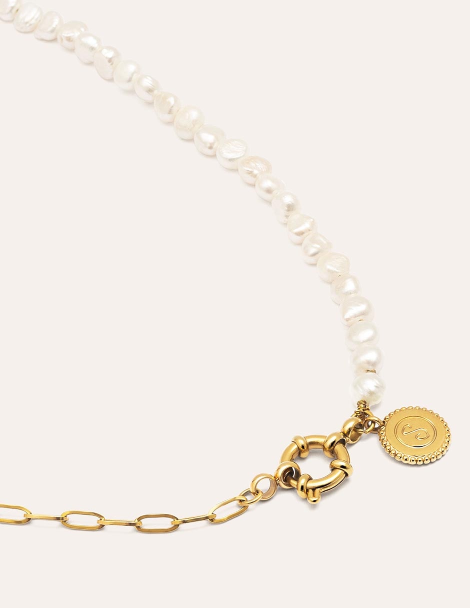 Collar Chic Pearl de baño de oro 18 K 7