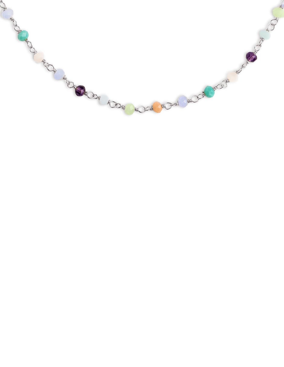 Collar Crystals Colors de plata