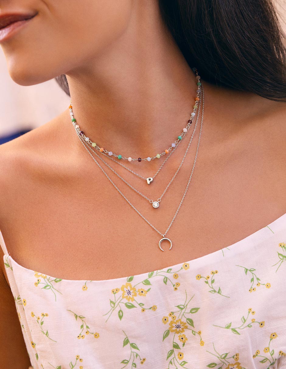 Collar Crystals Colors de plata 7