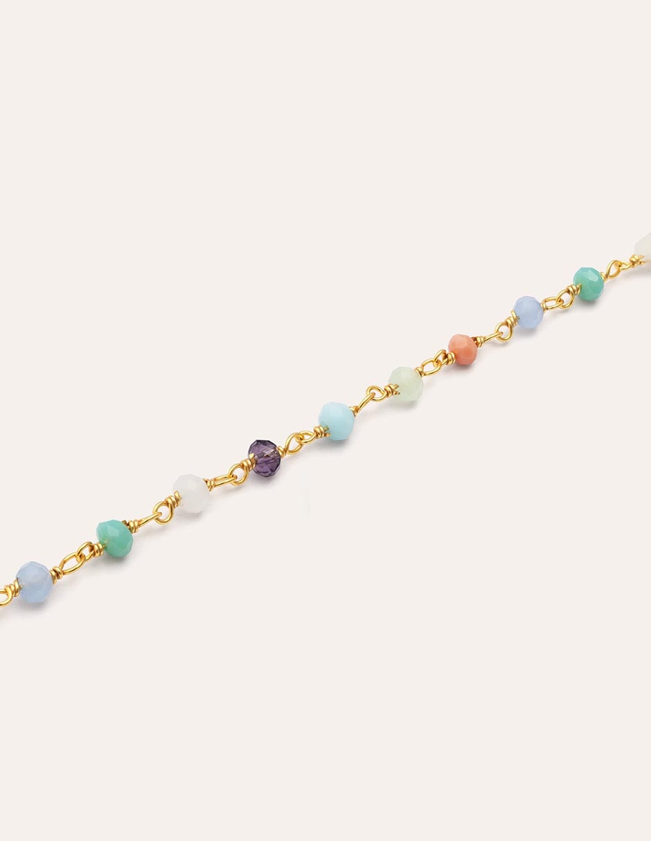 Collar Crystals Colors de plata 18 K 2