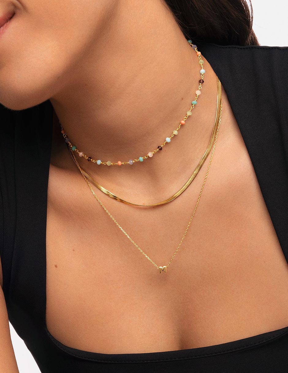 Collar Crystals Colors de plata 18 K 6