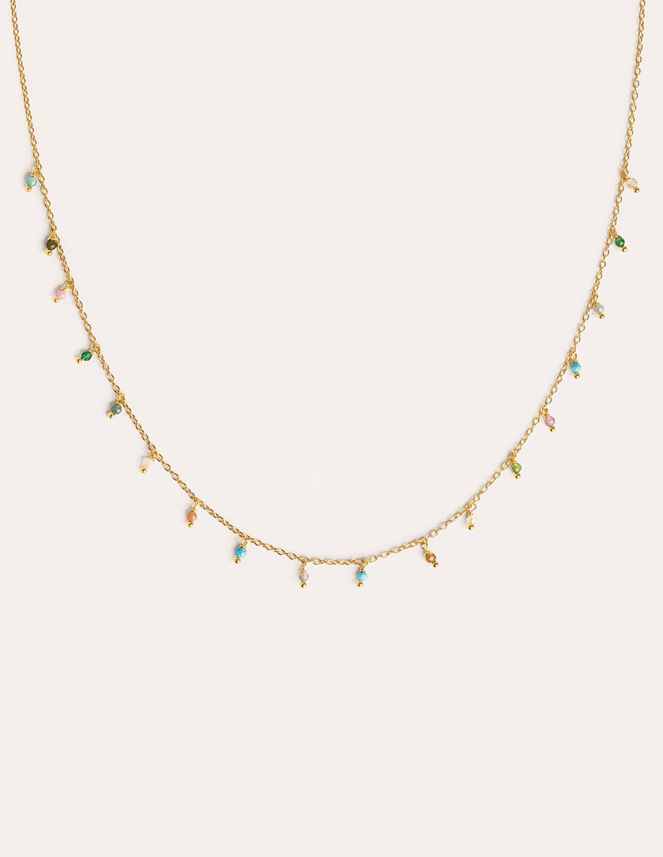 Collar Dancing Stones de baño de oro 18 K 2