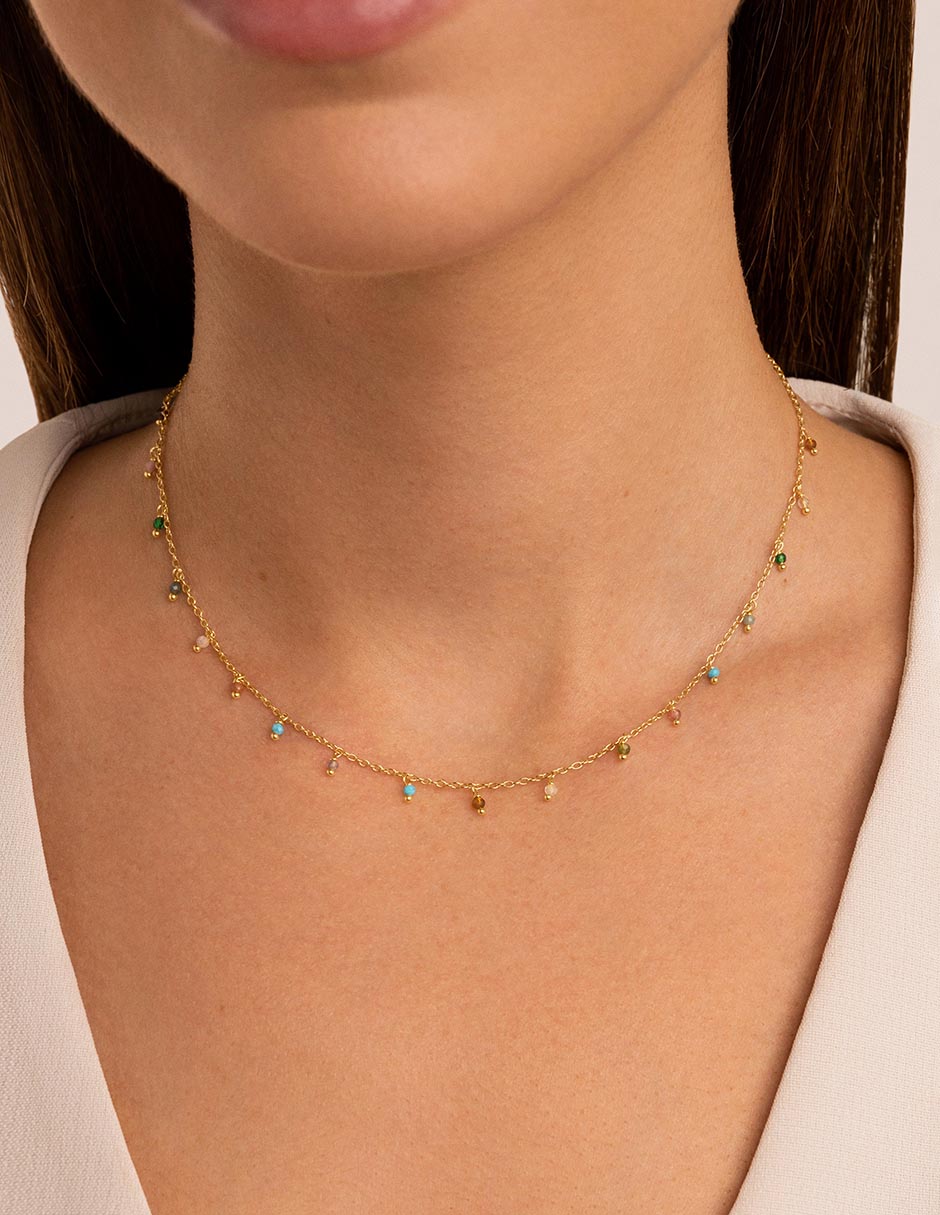 Collar Dancing Stones de baño de oro 18 K 3
