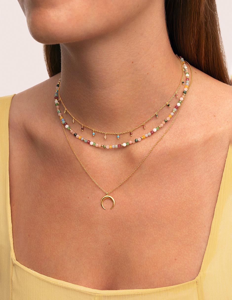 Collar Dancing Stones de baño de oro 18 K 4