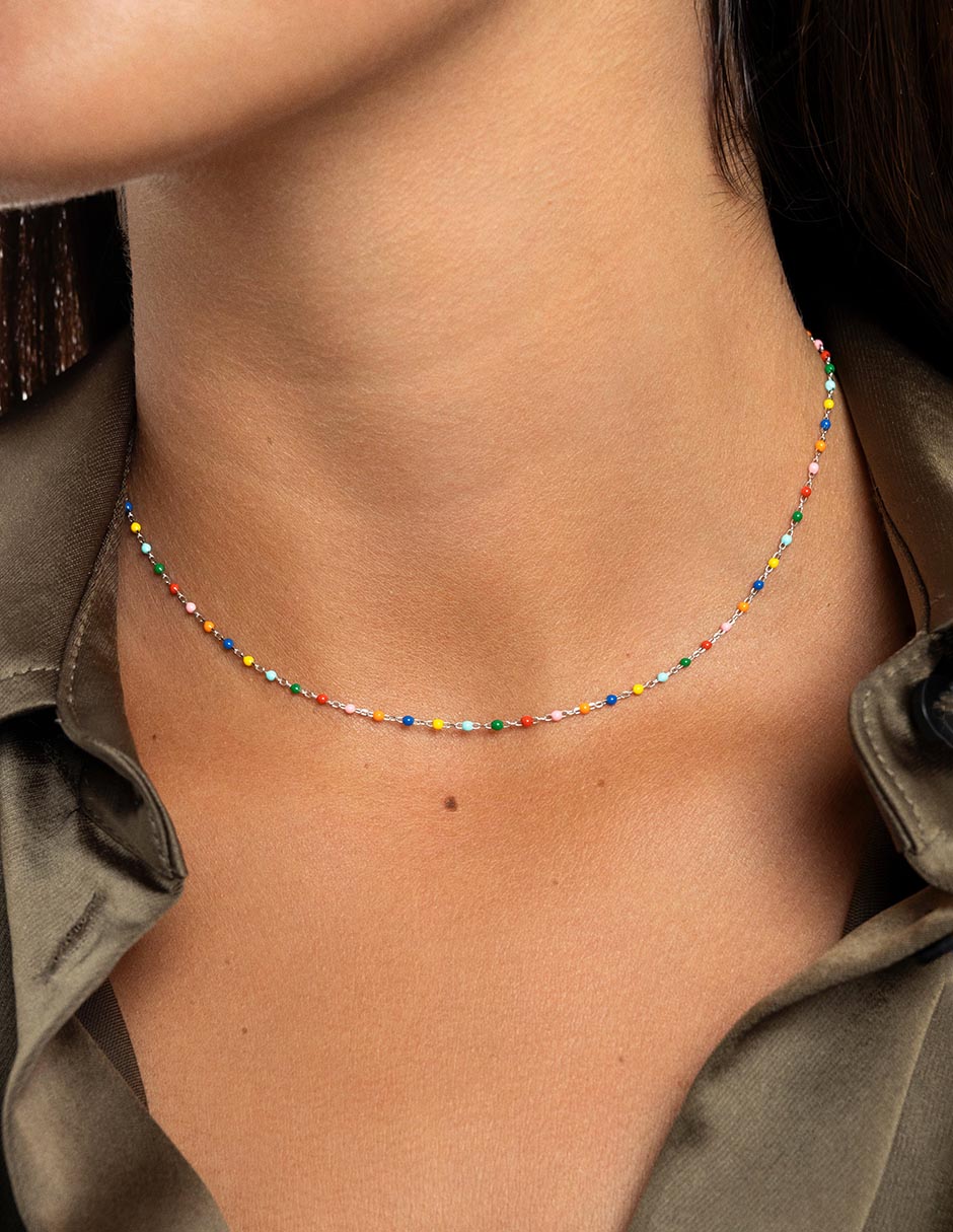 Collar Dots Colors de plata P 925 3