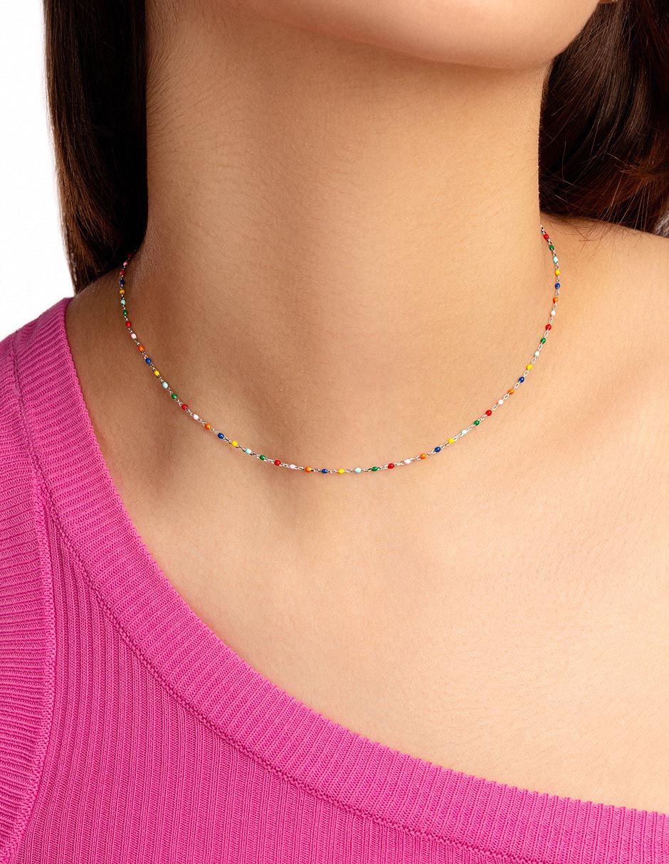 Collar Dots Colors de plata P 925 6