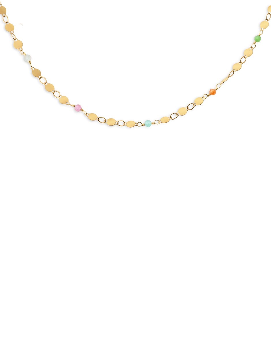 Collar Long Crystals Sun de baño de oro 18 K