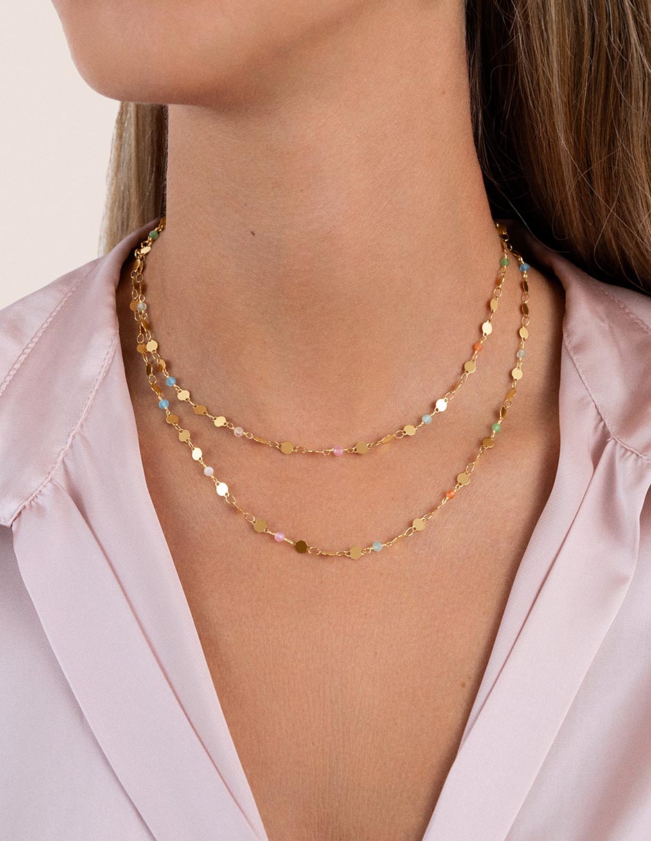 Collar Long Crystals Sun de baño de oro 18 K 3